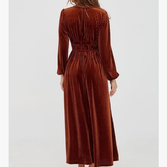 Caramel Long Sleeve “Velvet” Dress - Picture 11 of 12